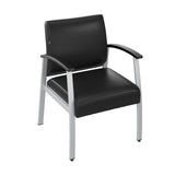 Bush Business Furniture Arrive Waiting Room Guest Chair with Arms in Black Vinyl, Reception Area Seating for Office and Lobby Bush Business Furniture