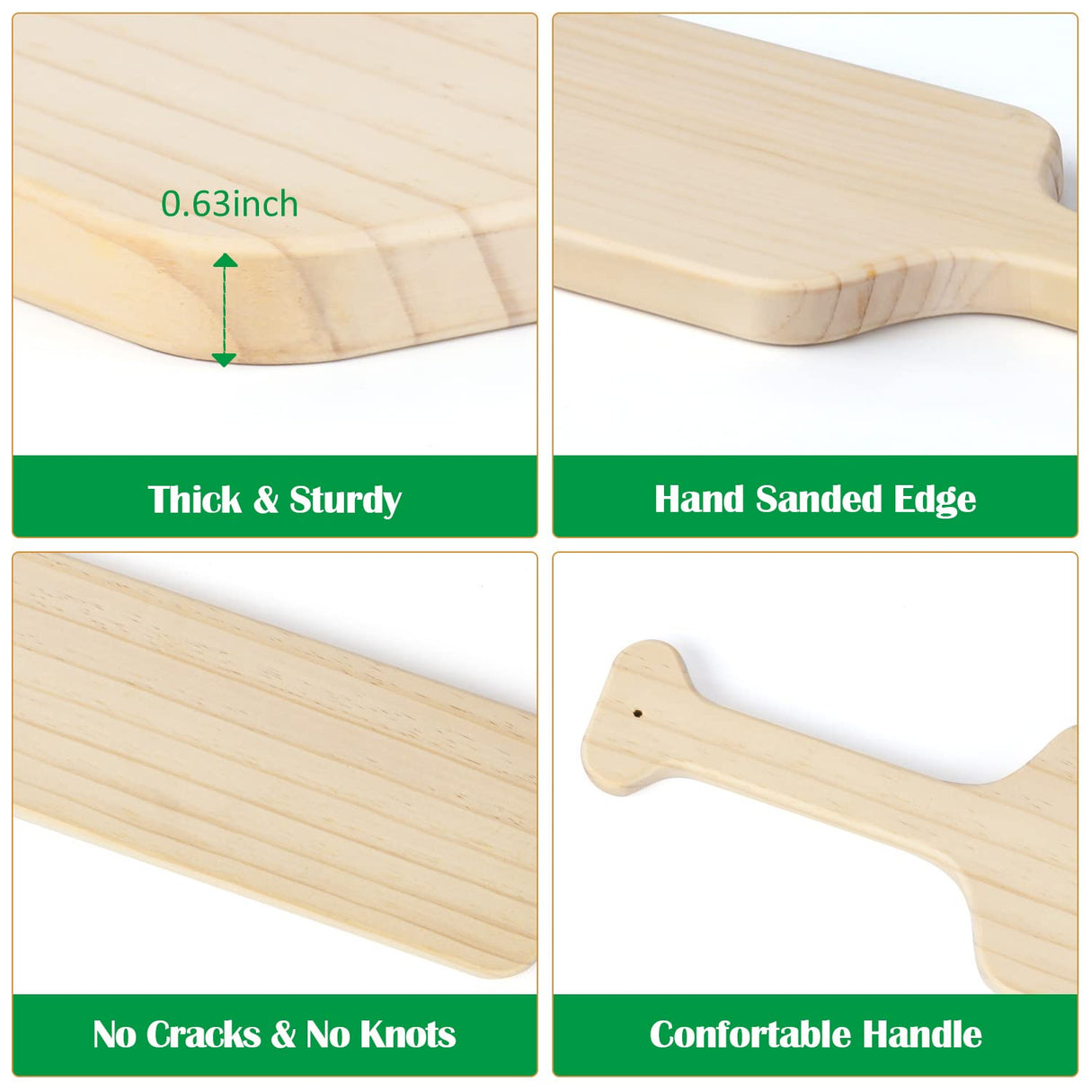 BATTIFE 2Pack 18 Inch Greek Fraternity Paddle, Unfinished Pine Wood Paddle, Solid Wooden SororityPaddle, Frat Paddle BATTIFE