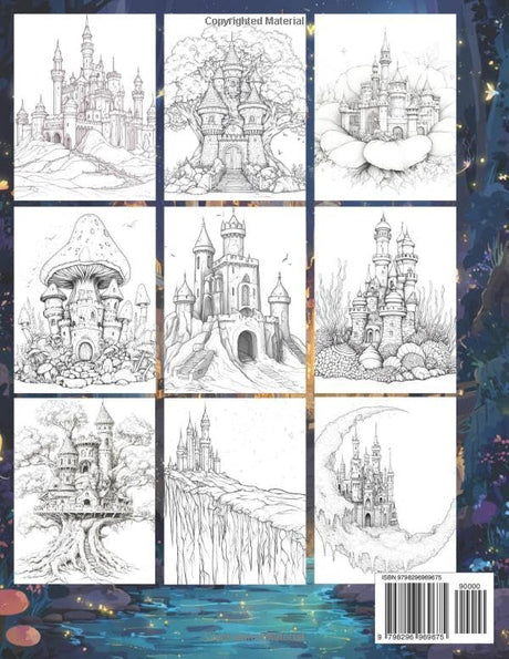 Enchanted Castles: A Fantasy Coloring Book for Adults: Magical Fortress Scenes, Magestic Kingdoms, and Dreamy Castle Worlds for Stress Relief and Creative Relaxation. Majosta