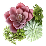 Mingfuxin Succulents Plants Artificial, Mini Assorted Green Fake Plants in Pots, Small Artificial Succulent Plant with Wood Potted for Bathroom Home Office Living Room Table Decor Indoor, Set of 3 Mingfuxin