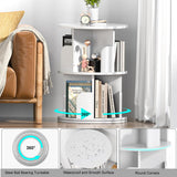 Nidouillet 2-Tier Rotating Bookshelf - Stylish White 360° Swivel Bookcase for Home and Office Nidouillet