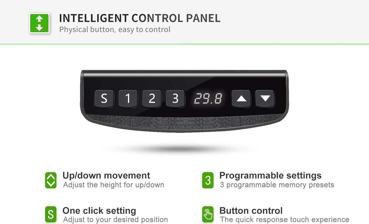 BANTI 48'' Adjustable Height Electric Standing Desk with Double Drawer, Stand Up Home Office Desk with Splice Tabletop, Black BANTI