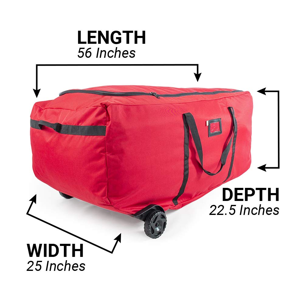 [Rolling Duffle Bag Tree Storage Bag] - Big Wheeled 9 Foot Christmas Tree Storage Bag for Artificial Trees up to 9 Feet Tall - Compression Straps to Secure Your Tree | EZ Roller by Santa's Bags Santa's Bags