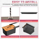 GLOBLED Overhead Garage Storage Rack, Adjustable Ceiling Mounted Garage Organizer, Heavy Duty Metal Overhead Shelf support up to 2 Bin,Space Saver Storage System for Home, Basement – Black GLOBLED