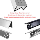 Skyflame Wood Chip Smoker Box, Stainless Steel Double V-shape BBQ Smoke Box with Hinged Lid for Charcoal & Propane Gas Grill, 12.5"(L) x 3.3"(W) x 2.5"(H), U.S. Design Patent Skyflame