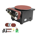 AGULIUM 6-Inch Mini Disc Sander, 7 Speed Adjustable Bench Belt Sander Grinder, Electric Tabletop Belt Sanders for Metal Wood Knife Steel Iron Plastic Working, 100W 110V AGULIUM