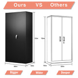Reemoon Metal Storage Cabinet with Locking Doors and Adjustable Shelves, 72" Tall Steel Storage Cabinet for Home Office, Black Reemoon