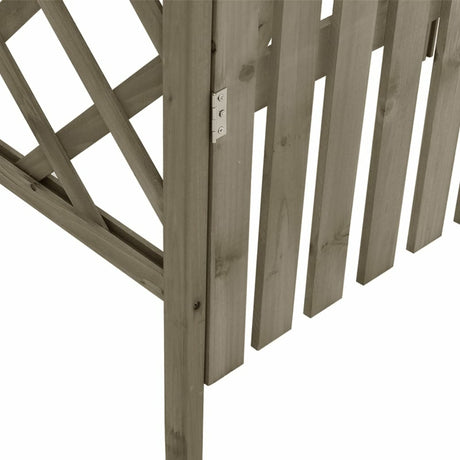 Gecheer Garden Arch Arbor Trellis with Gate, Pergola Planter Plant Support Archway for Climbing Raised Bed, Garden Arch Wedding Party Decoration Outdoor Garden Lawn Backyard 45.7"x15.7"x80.3" - Gray Gecheer