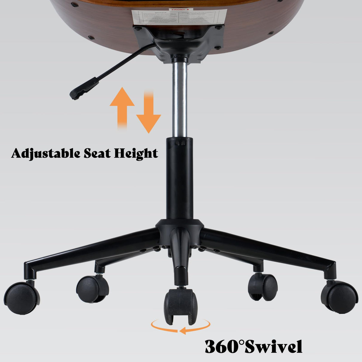 AMERLIFE Home Office Chair Set of 2, PU Leather Desk Chair, Modern Swivel Chair with Curved Back, Armless Desk Chair with Wheels for Home Office, White AMERLIFE