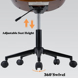 AMERLIFE Home Office Chair Set of 2, PU Leather Desk Chair, Modern Swivel Chair with Curved Back, Armless Desk Chair with Wheels for Home Office, White AMERLIFE