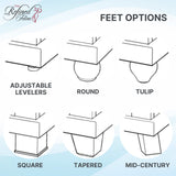 The Refined Feline Cat Litter Box Enclosure Cabinet, Modern, White, Tapered Feet, XLarge, Hidden Litter Cat Furniture with Drawer THE REFINED FELINE