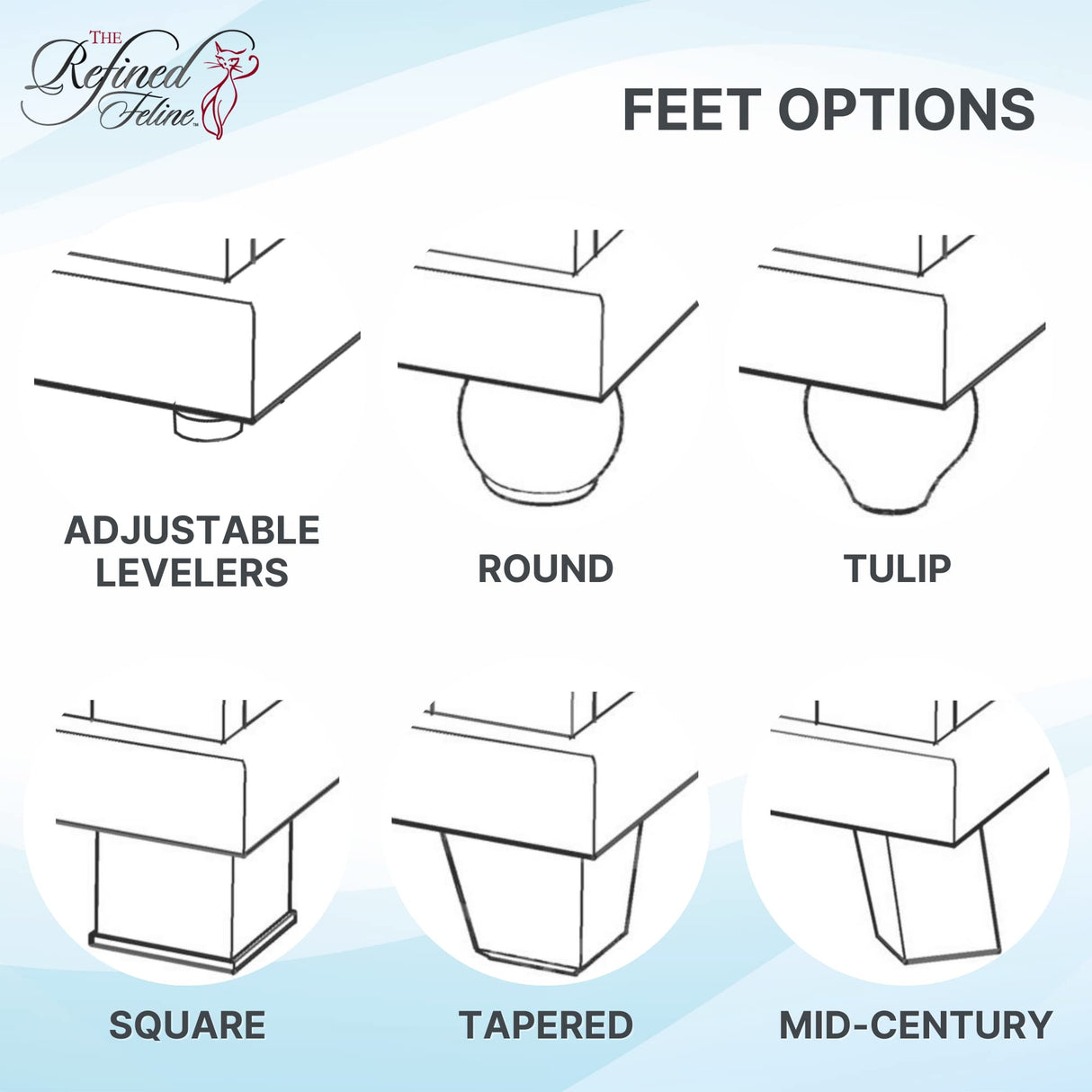 THE REFINED FELINE Cat Litter Box Enclosure Cabinet, Modern, Mahogany Brown, Round Feet, Large, Hidden Litter Cat Furniture with Drawer THE REFINED FELINE