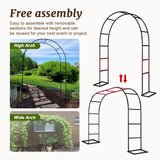 Newsmarts Garden Arch Arbor 7.9FT x 4.6FT Pergola Trellis with Stable Detachable Base for Wedding Ceremony Party Outdoor Climbing Plants Black Metal Newsmarts