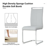 71" Glass Dining Table Set for 8, Kitchen Table and 8 PU Leather Chairs, Tempered Glass Top and MDF Base, 9-Piece Table Set Ideal for Living Room BAOPIN