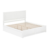 AFI, Canyon King Platform Bed with Matching Footboard & Twin XL Trundle, White AFI