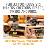 IQ Vise | 360° Articulating Bench Vise Made From Steel & Cast Aluminum w/ 8-Position Locking Ball & Socket | Woodworking Vise Handles Up To 130ft-lbs of Torque | Pipe Vise With Double Sided Jaws WORK IQ TOOLS