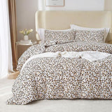 mixinni Black Brown Leopard Print Comforter Set Queen Size Women Ultra Soft Wildlife Animal Cheetah Print Comforter Men Abstract Bedding Set with 2 Pillowcases for All Seasons-Queen Size mixinni