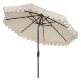 SAFAVIEH PAT8006A Outdoor Collection Elegant Valance Auto Tilt Umbrella Safavieh
