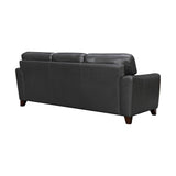 Armen Living Bergen 87" Pewter Genuine Leather Square Arm Sofa Armen Living