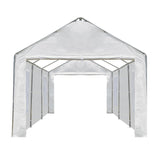 MELLCOM 10 x 20ft Carport Replacement Canopy Cover Side Wall with Window,Garage Tent Shelter Waterproof & UV Protected,White (Top and Frame Not Included) MELLCOM