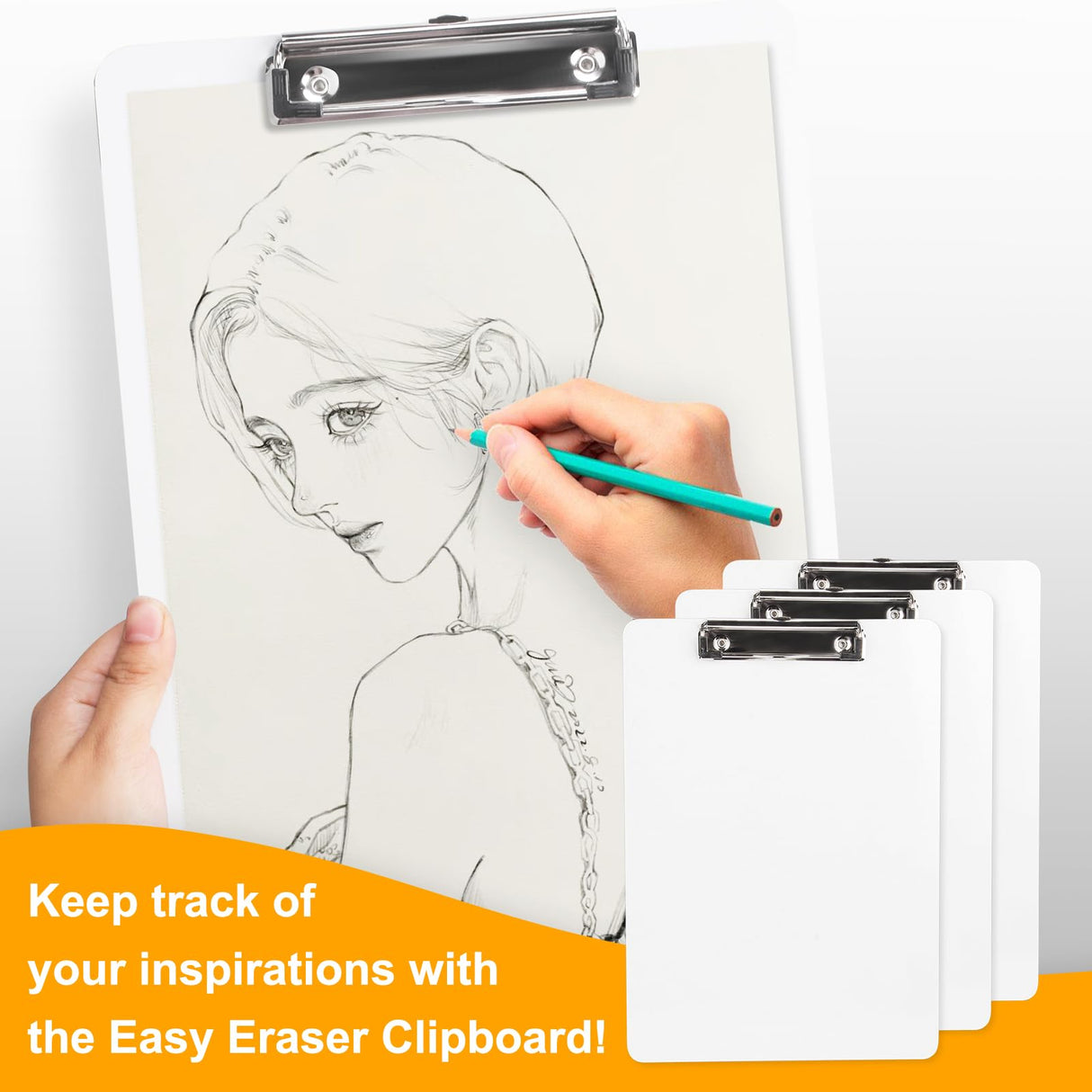 Macroclo Dry Erase Clipboard 2 Pack, Hardboard Clip Board 8.5x11 for Classroom, Students, Kid, A4 Clipboards Size 9" x 12.5",Double-Sided White Board, with Low Profile Clip, Office & School Supply. Macroclo