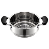 ZENFUN Stainless Steel Steamer Pot with Basket, 1.8 Quart Stock Pot with Glass Lid, Mini Steaming Pot Cookware with Handle, Metal Cooking Steamer for Vegetable, Stews, Pasta, Sauce, Food, Support for ZENFUN