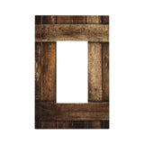Brown Wooden Barn Door Old Wood Print Decorative Outlet Covers 1 Gang Single Rocker Light Switch Cover Plate Wall Plates GFCI Faceplate for Farmhouse Home Decor Nowensvatra