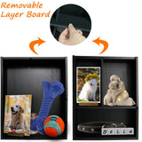 Sofunii Pet Memorial Shadow Box with Shelves for Dogs or Cats,Solid Wood Pet Memory Keepsake Box for as Loss Remembrance-Black Sofunii