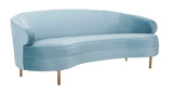 SAFAVIEH Couture Primrose Glam Light Blue Velvet Curved Sofa SAFAVIEH