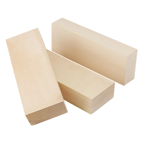 SOUJAP 3 PCS 10 x 3.5 x 1.7 Inches Natural Wood Carving Blocks, Unfinished Basswood Blocks, Rectangles Wooden Blocks for Craft, Carving SOUJAP