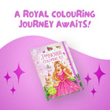 FIRSTJIGGLE Princess Colouring Art Kit for Girls Age 3 4 5 6 7 8 Old | 48 Pages & 8 Sticker Sheets | 6 Color Pencils | Magical Princess Scenes | Creative Activity Book for Fun, Learning and Gift FIRSTJIGGLE