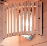 Canadian Hemlock Wood Traditional Swedish Wet or Dry 4-5 Person Glass Wall Sauna, with 6KW Heater, Rocks, Water Bucket, Ladle, LED Lights MCP-Distributions