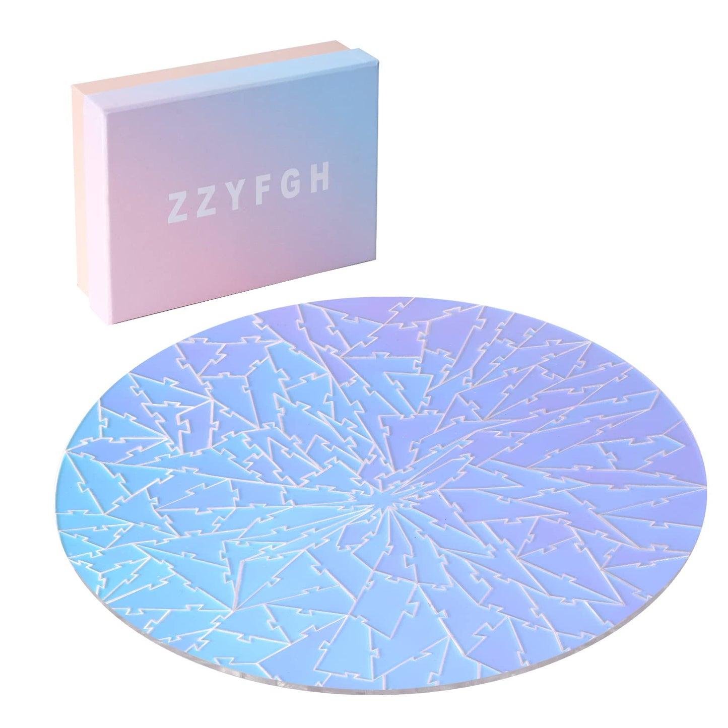 ZZYFGH Unique Jigsaw Puzzle, Impossible Challenge 141 Pieces Round Broken Color Changing Iridescent Acrylic Puzzles Game for Adult