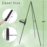 PUJIANG 6 Pack Easel for Display, Foldable Easel Stand, Metal Easels for Displaying Pictures, 63" Easels for Signs Wedding Poster Sign Holder, Art Easel for Painting with Case PUJIANG