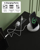 Seeday Dresser for Bedroom with Clothes Rack, 4 Drawers Dresser with Charging Station and LED Lights, Storage Chest of Drawers with Wheels, Wooden Top, for Closet, Living Room, Hallway, Black Seeday