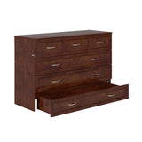 AFI, Northfield Murphy Bed Chest Queen with 6" Mattress, Storage Drawer & Built-in USB Charger, Walnut AFI