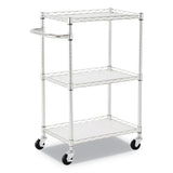 Alera ALESW322416SR 24 in. x 16 in. x 39 in. 450 lbs. Capacity 3-Shelf Wire Cart with Liners - Silver Alera