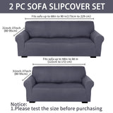 Peryiter 2 Pcs Loveseat Covers Slipcover Set for Couch Furniture Covers for Living Room Sofa Arm Chair, Form Fit Stretch, Wrinkle Proof, Furniture Protector(Dark Gray,Milk Silk) Peryiter