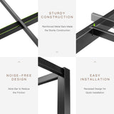 ikalido Queen Size Metal Canopy Bed Frame, Modern Four-Poster Platform Bed Frame, Mattress Foundation, Under-Bed Storage Space, No Box Spring Needed, Black ikalido