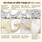 Pikler Triangle Set 7in1 Montessori Foldable Wooden Baby Climbing Toys for Toddlers 18months-6years Inside Jungle Play Gym for Kids,Indoor Playground with Ramp,Arch and Ladder dbodb