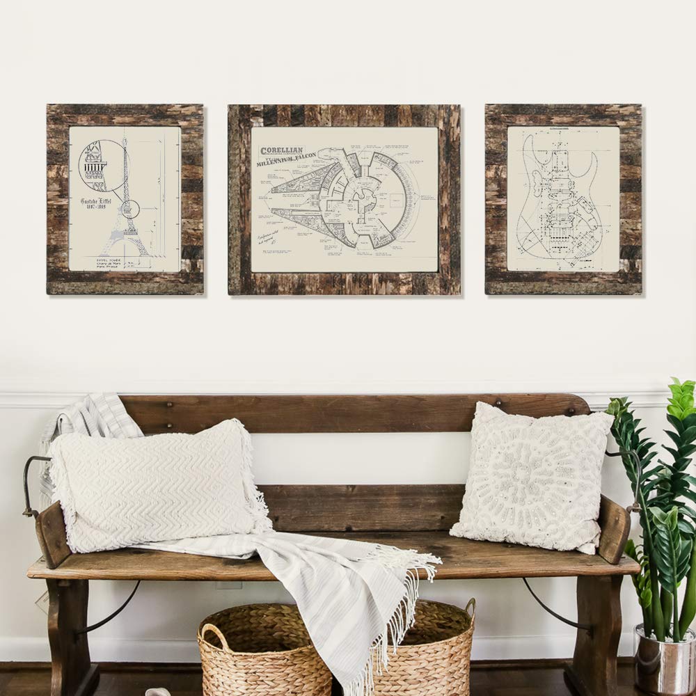 Eosglac Rustic 8.5x11 Wooden Picture Frame, Handmade with Real Birch Bark, Photo Frame Natural Eosglac