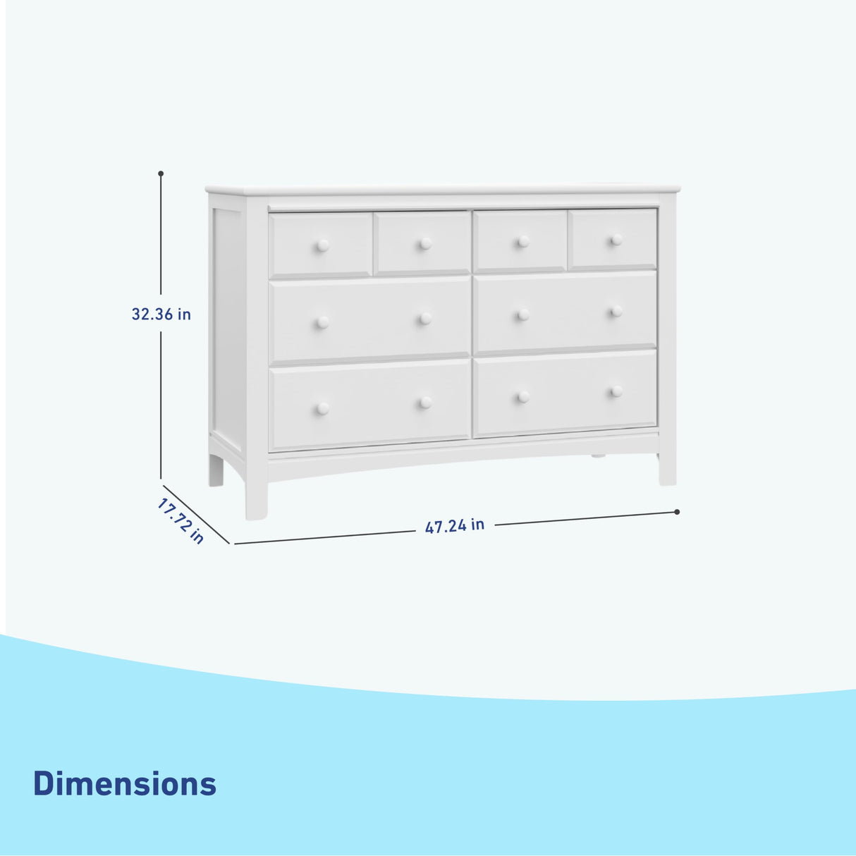 Graco Benton 6 Drawer Double Dresser (White) – Easy New Assembly Process, Universal Design, Durable Steel Hardware and Euro-Glide Drawers with Safety Stops, Coordinates with Any Nursery Graco