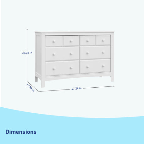 Graco Benton 6 Drawer Double Dresser (White) – Easy New Assembly Process, Universal Design, Durable Steel Hardware and Euro-Glide Drawers with Safety Stops, Coordinates with Any Nursery Graco