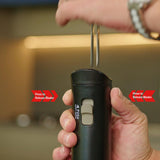 BEHNKE Professional Cordless Rechargeable Electric Knife with 4 Serrated Blades and Safety Lock Trigger Release, Perfect for Carving Meats, Poultry, Bread – Black BEHNKE