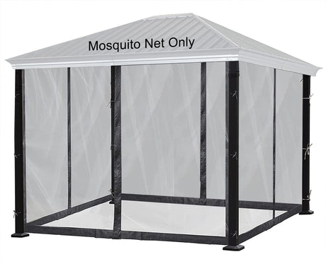 DOOSARG Gazebo Mosquito Netting, 10x10 Canopy Mosquito Netting, Black Universal Replacement Mosquito Netting Screen Walls, (Mosquito Net Only) DOOSARG