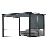 Aoodor 13 x 10 FT Outdoor Pergola with Retractable Shade Canopy, Dark Gray Matte Aluminum Frame, 4 Pieces Roller Shade Curtain, Grape Trellis Pergola for Patio Backyard and Deck - Dark Gray Aoodor