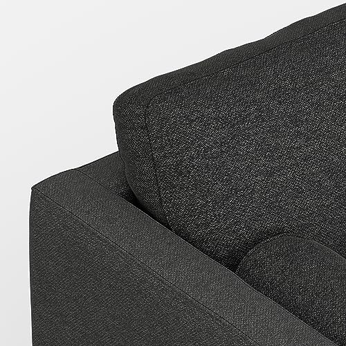 SIMPLIHOME Morrison 89-inch Wide Sofa in Charcoal Grey Woven-Blend Fabric, Handcrafted Mid-Century Modern Couch for Living Room or Family Room, Single Bench Cushion, Bolster Pillows SIMPLIHOME