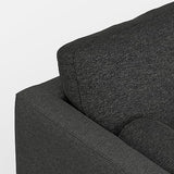 SIMPLIHOME Morrison 89-inch Wide Sofa in Charcoal Grey Woven-Blend Fabric, Handcrafted Mid-Century Modern Couch for Living Room or Family Room, Single Bench Cushion, Bolster Pillows SIMPLIHOME