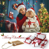 Gift Box for Present, 5 Christmas Gift Boxes with Lids, Boxes for Gifts, Red Gift Boxes with Ribbon for Holidday, Christmas, Celebration, Birthday, Weddings, etc.(Red/White) Eerbaier