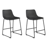 Signature Design by Ashley Centiar 24" Counter Height Modern Bucket Barstool, 2 Count, Black Signature Design by Ashley